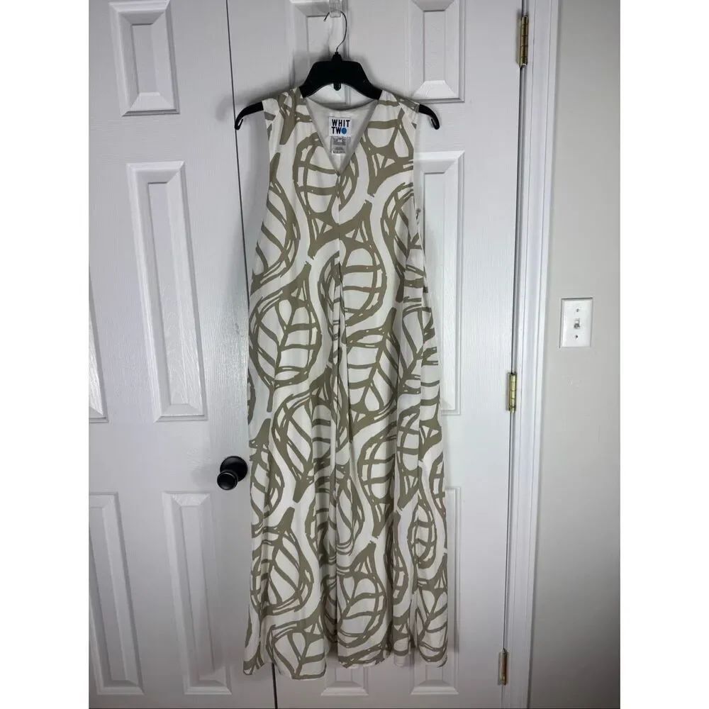 Whit Two Womens Sleeveless Leaf Print Maxi Dress Size XSP